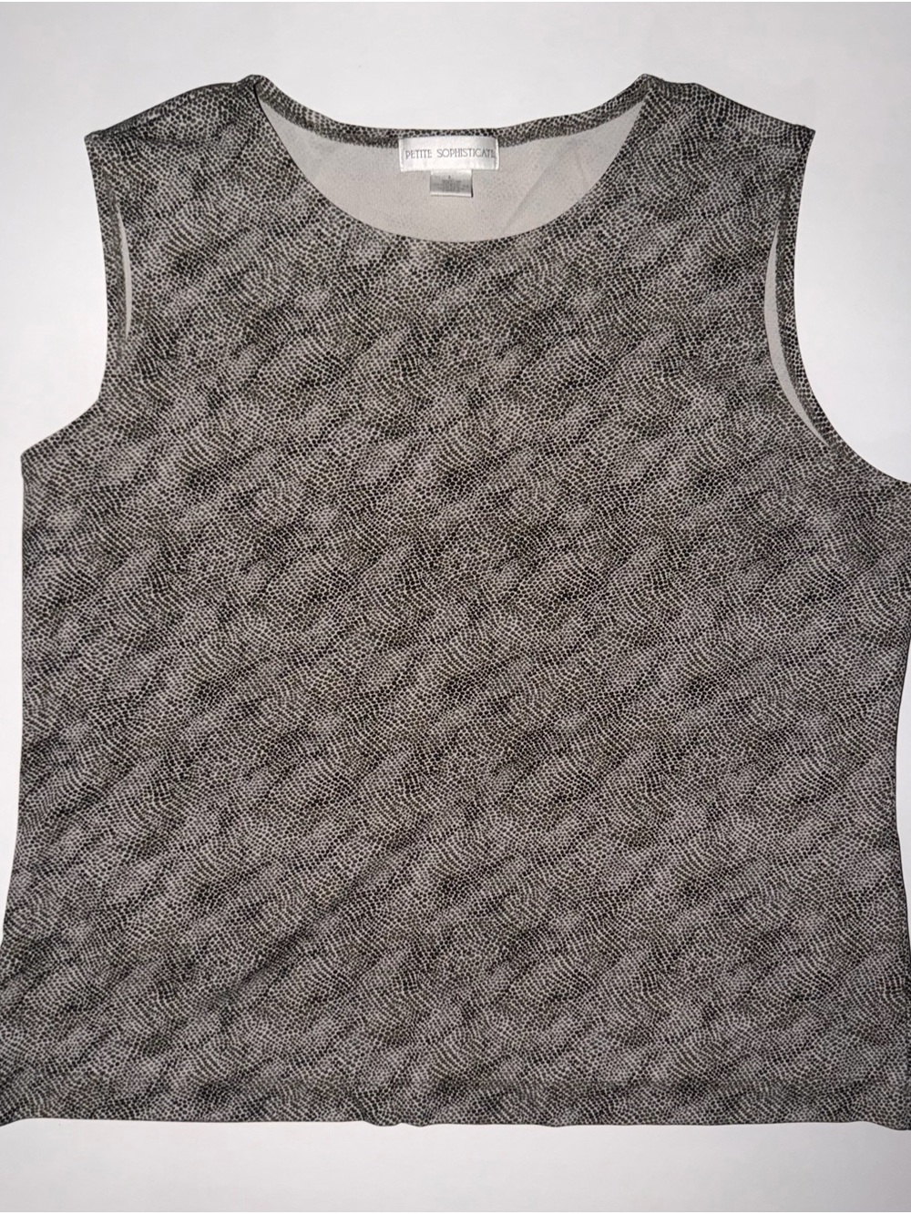 Petite Sophisticate Monochrome Textured Sleeveless Top